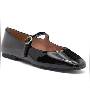 Linea Paolo Mona Mary Jane Flat Black Patent Leather Size 7.5 M